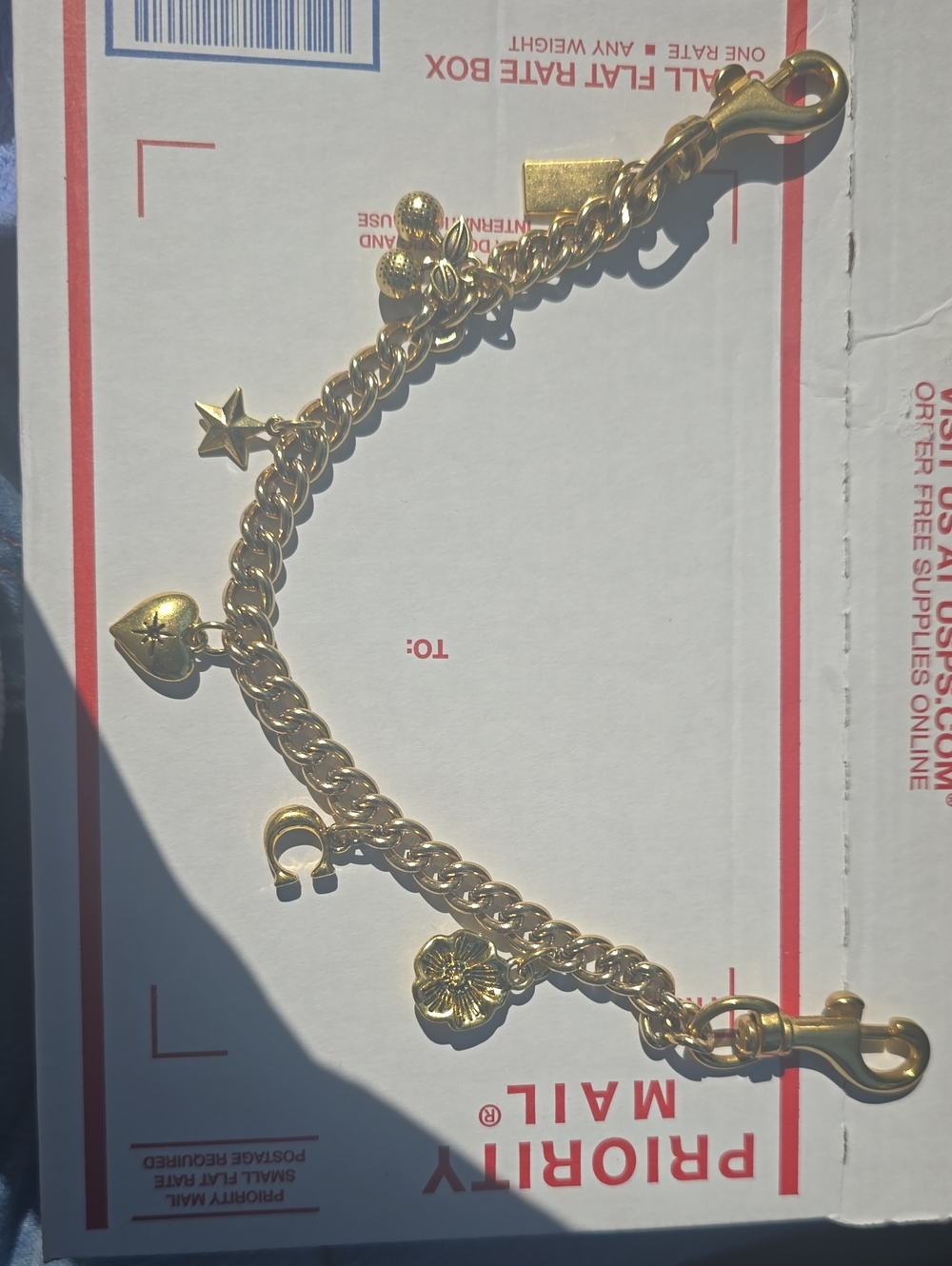 Gold Tone Swagger Charm Chain Bag Strap Extender Coquette Style, NEW